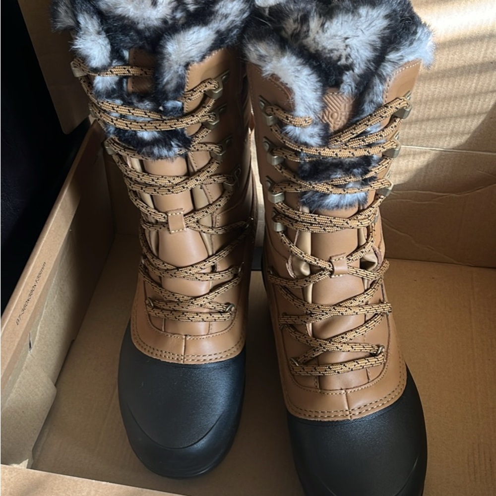 The North Face Brown and Black Winter Boots